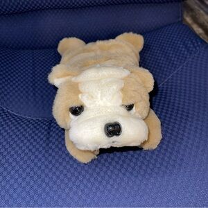 Plush Bulldog Dog Toy - Tan and White